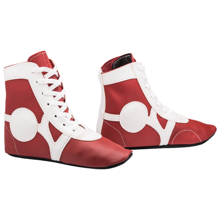 Купить Обувь для самбо SM-0102, кожа, красный Rusco в Черепанове 