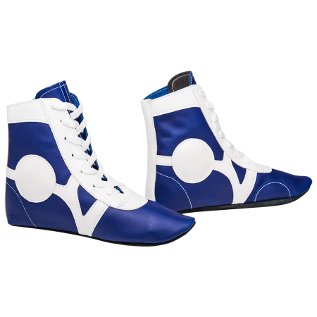 Купить Обувь для самбо SM-0102, кожа, синий Rusco в Черепанове 