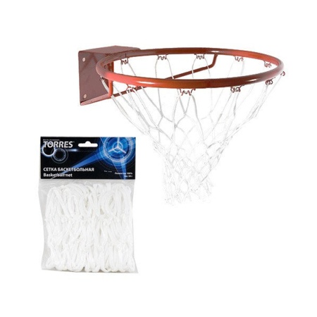 Купить Сетка баскетбольная Torres, нить 4 мм, белая в Черепанове 