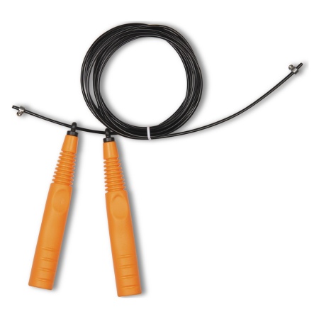 Купить Скакалка высокооборотная Кроссфит стальной шнур в оплетке 2.9 м чёрно-оранжевая в Черепанове 